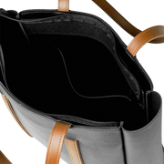 Classic Leather Tote – Black & Tan