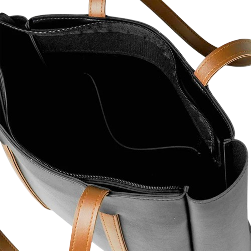 Classic Leather Tote – Black & Tan