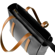 Classic Leather Tote – Black & Tan