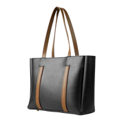 Classic Leather Tote – Black & Tan